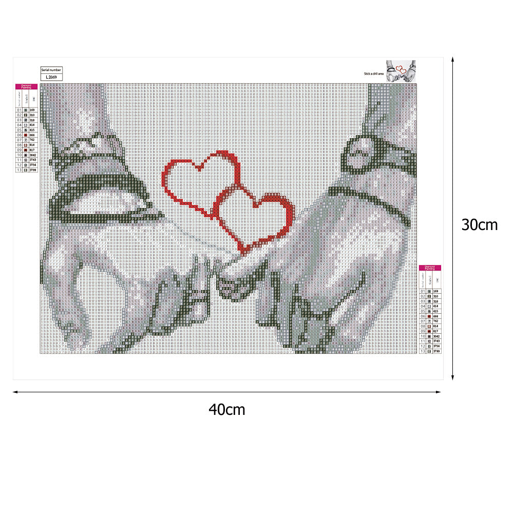 Love Heart - Full Round Drill Diamond Painting 40*30CM