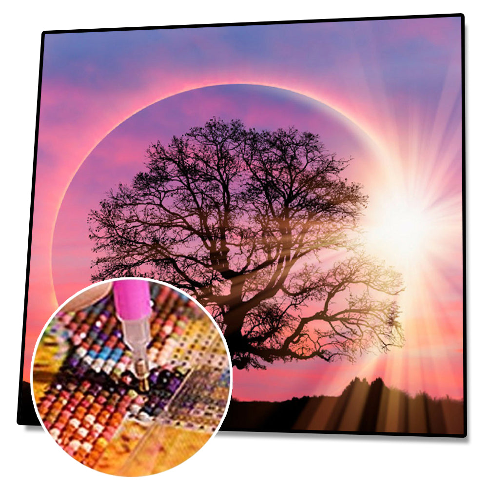 Tree Moon - Full Round Drill Diamond Painting 30*30CM