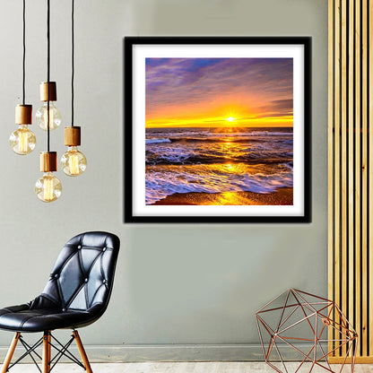 Sunset Seaside - Full Round Drill Diamond Painting 30*30CM