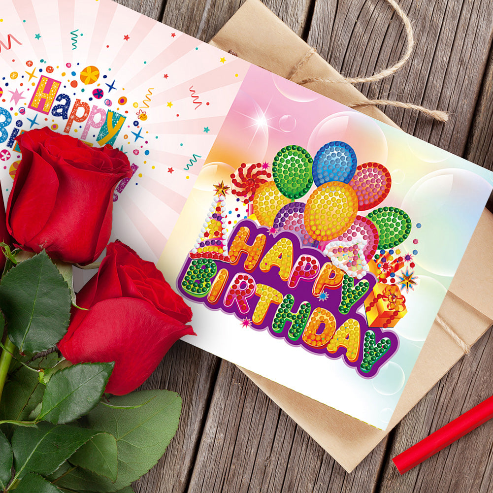 12x DIY Diamond Painting Greeting Cards Birthday Thanks Embroidery Postcard