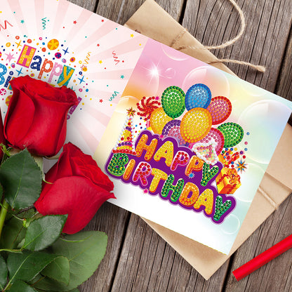 12x DIY Diamond Painting Greeting Cards Birthday Thanks Embroidery Postcard
