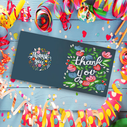 12x DIY Diamond Painting Greeting Cards Birthday Thanks Embroidery Postcard
