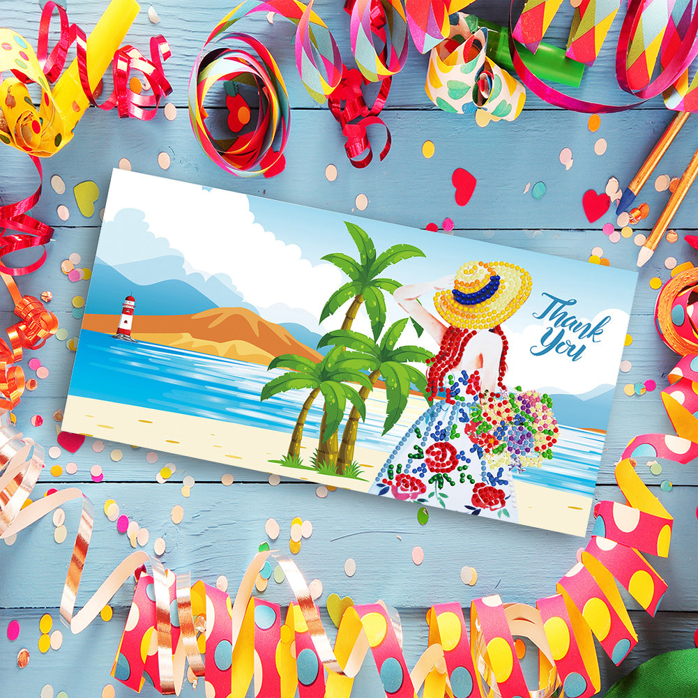 12x DIY Diamond Painting Greeting Cards Birthday Thanks Embroidery Postcard