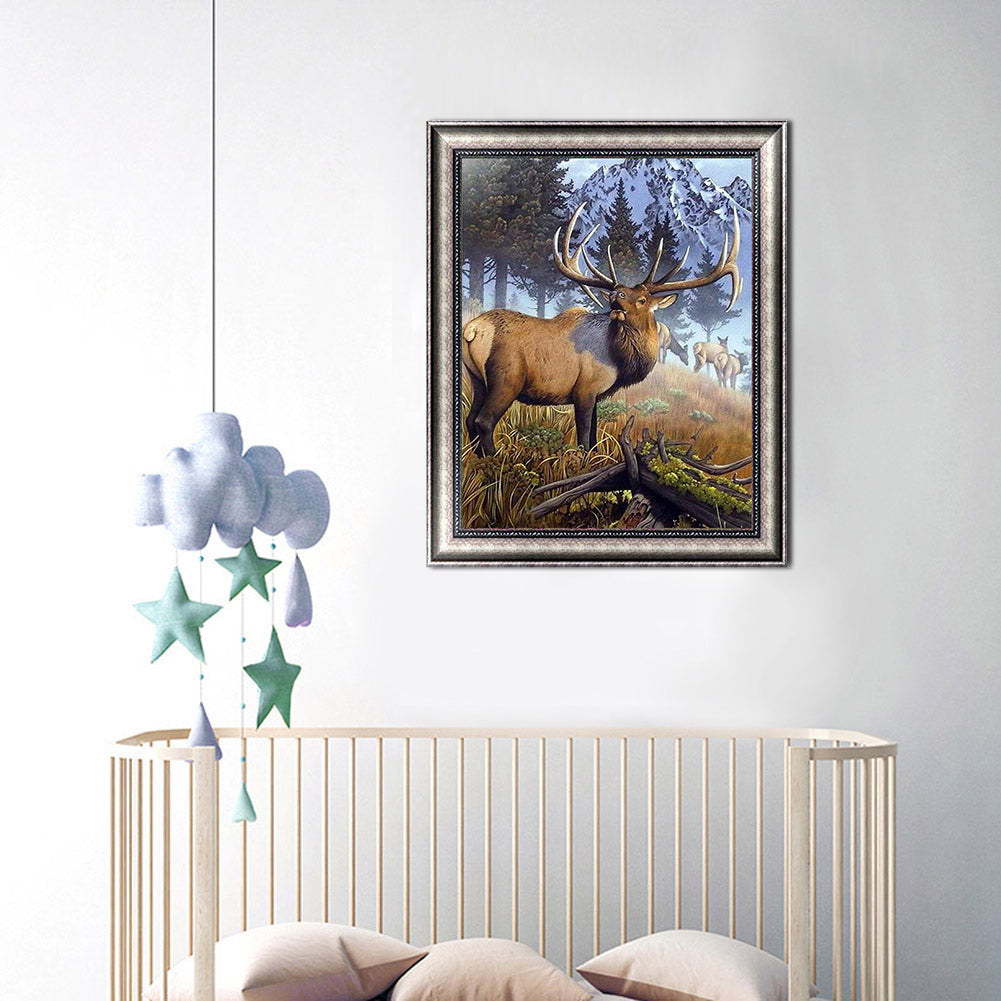 Logy Elk - Full Round Drill Diamond Painting 30*40CM