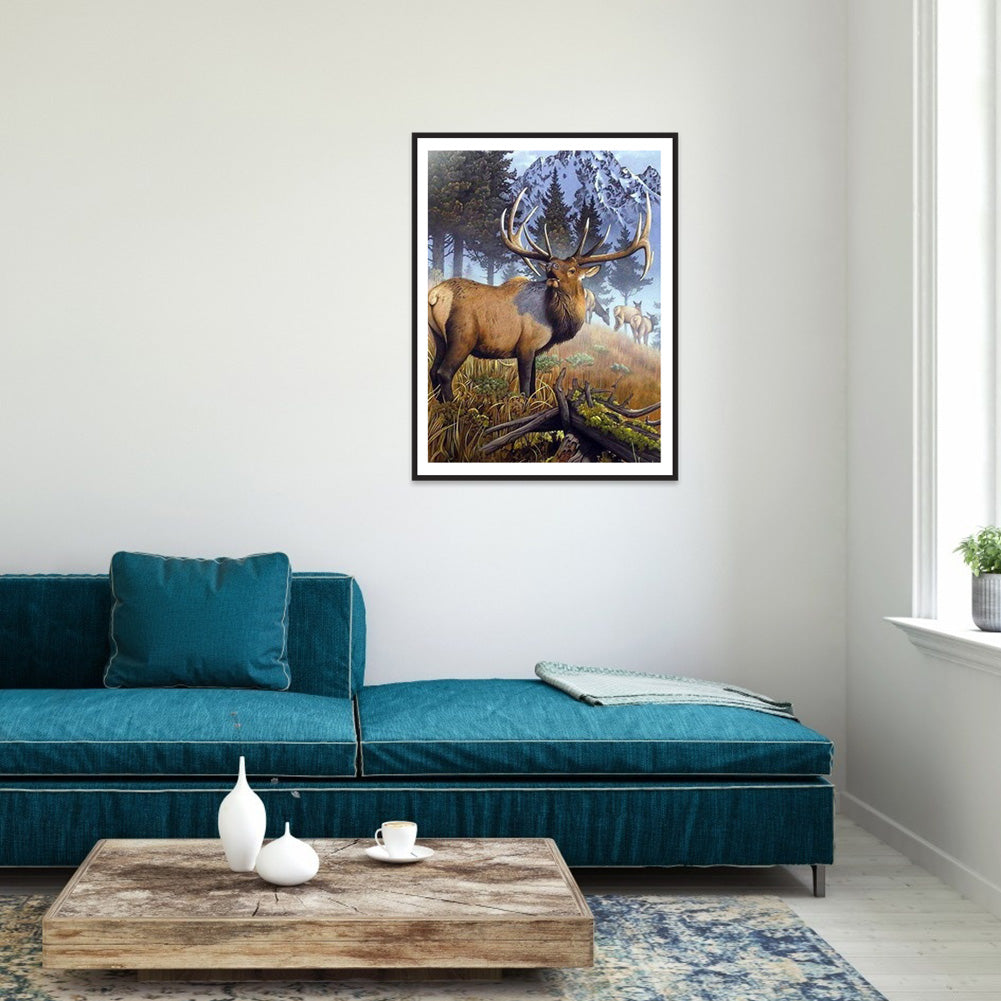 Logy Elk - Full Round Drill Diamond Painting 30*40CM