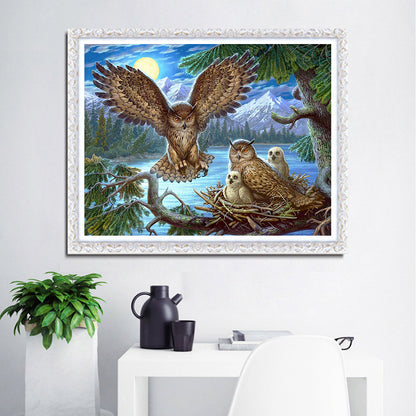 Bird Family - Full Round Drill Diamond Painting 30*40CM