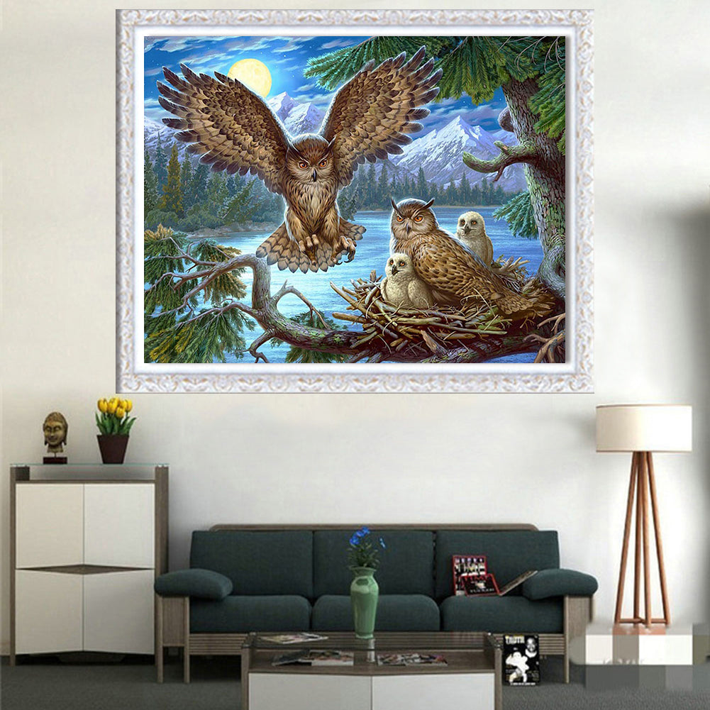 Bird Family - Full Round Drill Diamond Painting 30*40CM
