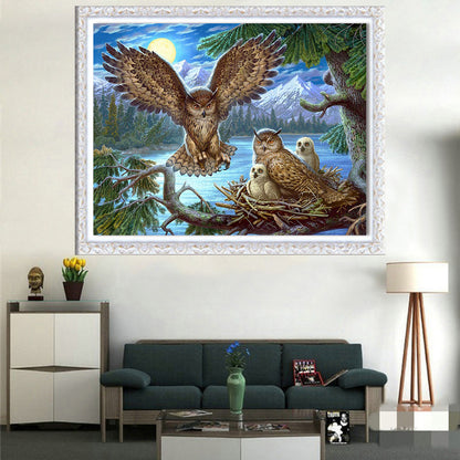 Bird Family - Full Round Drill Diamond Painting 30*40CM
