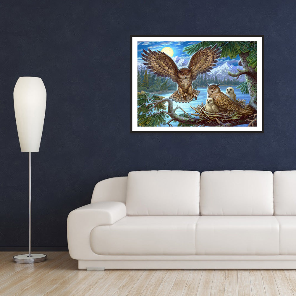 Bird Family - Full Round Drill Diamond Painting 30*40CM