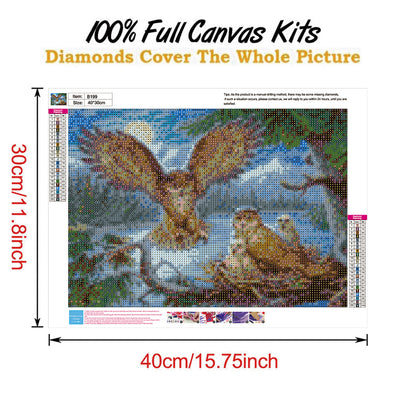 Bird Family - Full Round Drill Diamond Painting 30*40CM
