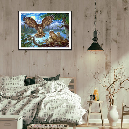 Bird Family - Full Round Drill Diamond Painting 30*40CM