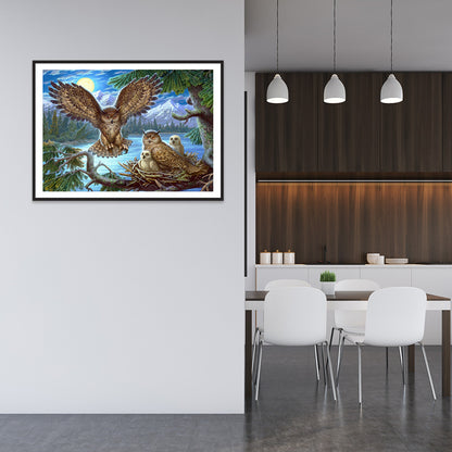Bird Family - Full Round Drill Diamond Painting 30*40CM