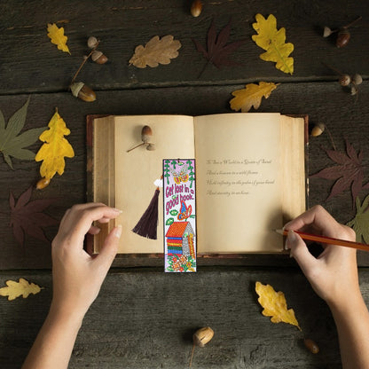 DIY Special Shaped Diamond Painting House Leather Bookmark Tassel Marker