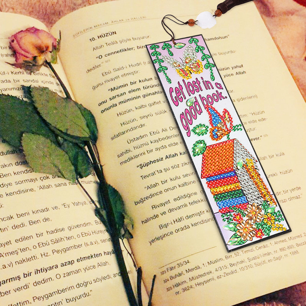 DIY Special Shaped Diamond Painting House Leather Bookmark Tassel Marker