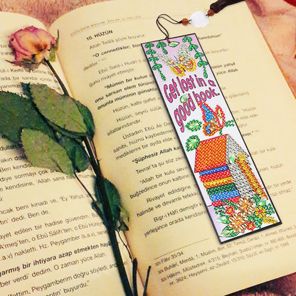 DIY Special Shaped Diamond Painting House Leather Bookmark Tassel Marker