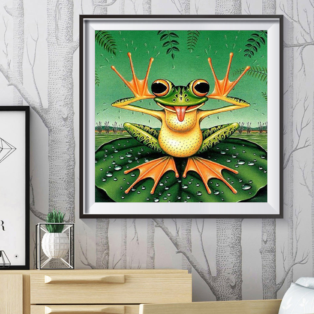 Funny Frog - Special Shaped Drill Diamond Painting 30*30CM