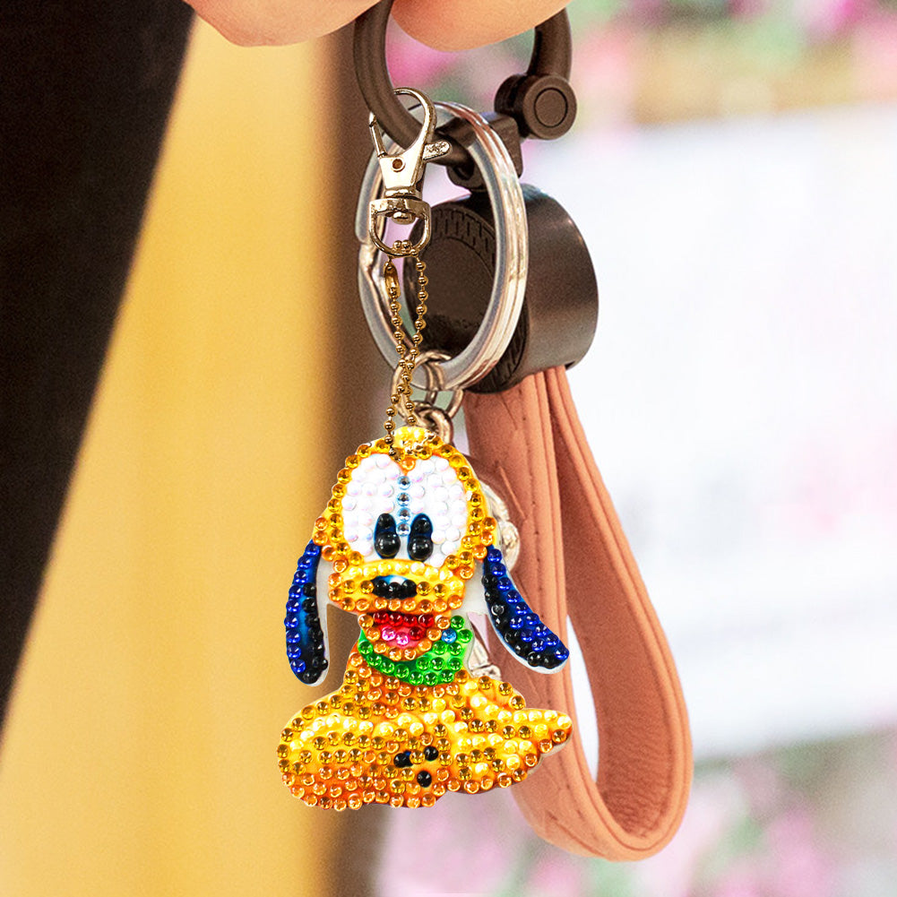 5x DIY Diamond Painting Keychains Cute Cartoon Embroidery Needlework Craft