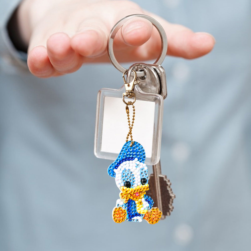 5x DIY Diamond Painting Keychains Cute Cartoon Embroidery Needlework Craft