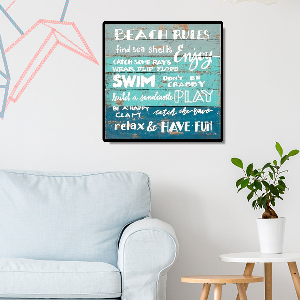 Beach Rules - Full Round Drill Diamond Painting 30*30CM