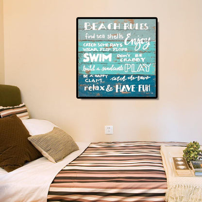 Beach Rules - Full Round Drill Diamond Painting 30*30CM