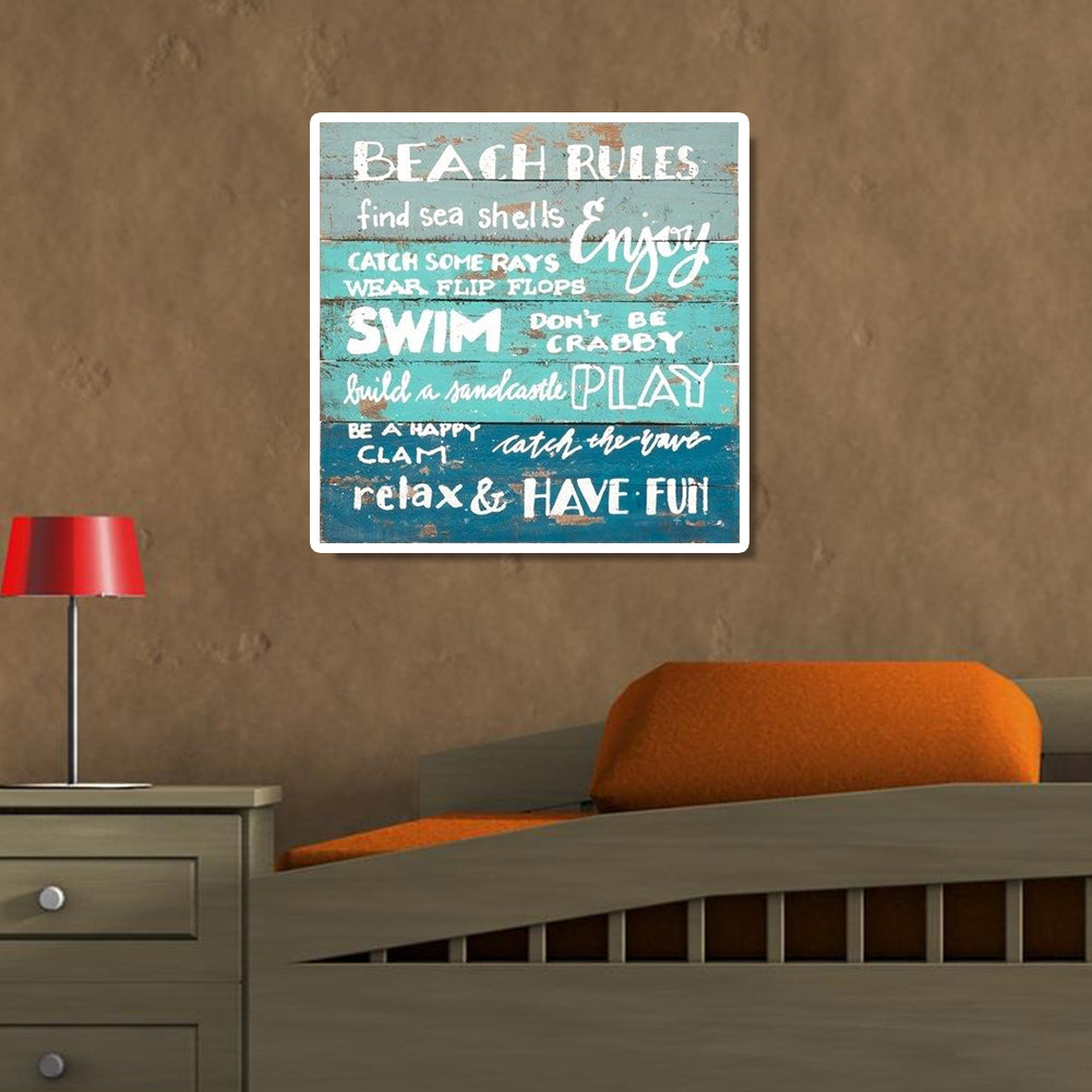 Beach Rules - Full Round Drill Diamond Painting 30*30CM
