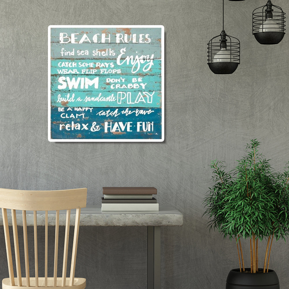 Beach Rules - Full Round Drill Diamond Painting 30*30CM