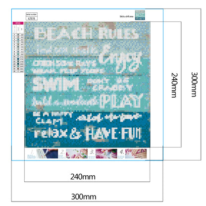 Beach Rules - Full Round Drill Diamond Painting 30*30CM