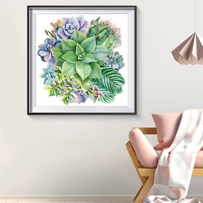 Succulent - Full Round Drill Diamond Painting 30*30CM