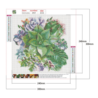 Succulent - Full Round Drill Diamond Painting 30*30CM