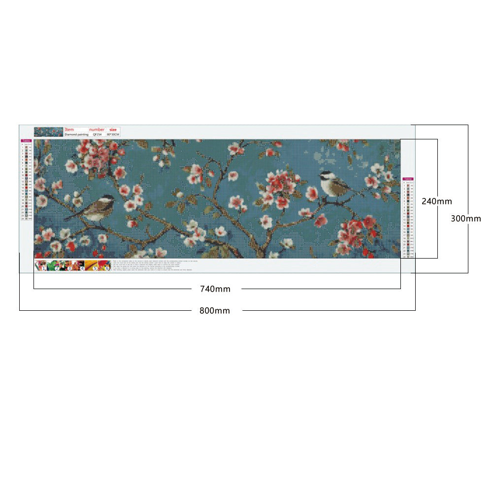 Branch Bird - Full Round Drill Diamond Painting 80*30CM