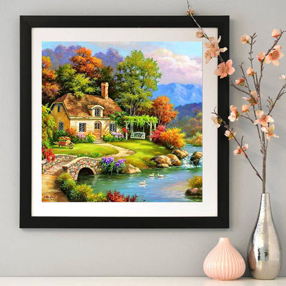 Village Landscape - Full Round Drill Diamond Painting 30*30CM
