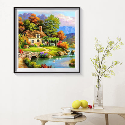 Village Landscape - Full Round Drill Diamond Painting 30*30CM