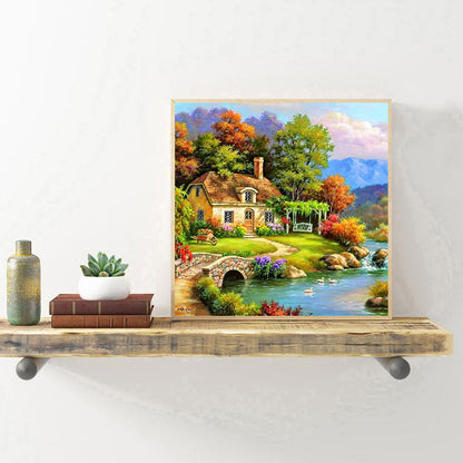 Village Landscape - Full Round Drill Diamond Painting 30*30CM