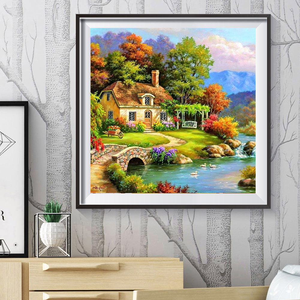 Village Landscape - Full Round Drill Diamond Painting 30*30CM