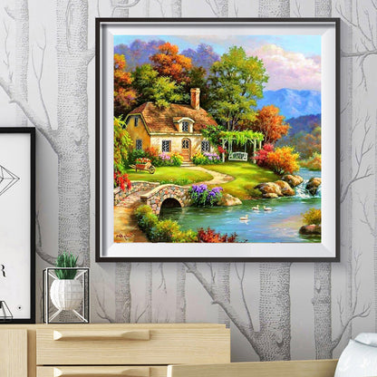 Village Landscape - Full Round Drill Diamond Painting 30*30CM