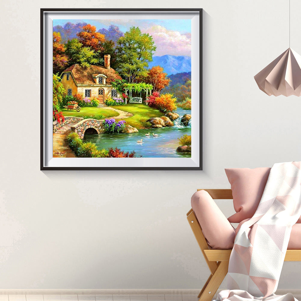 Village Landscape - Full Round Drill Diamond Painting 30*30CM