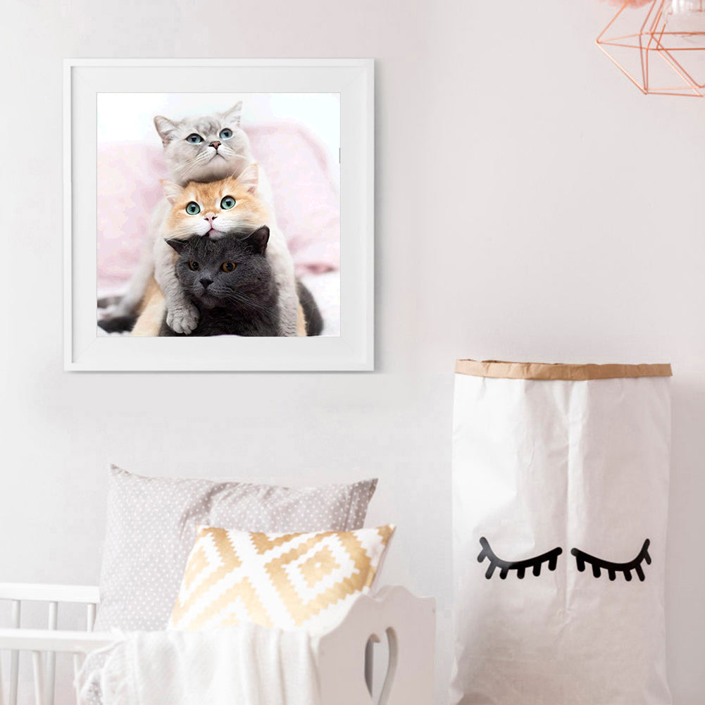 Lovely Cat - Full Round Drill Diamond Painting 30*30CM