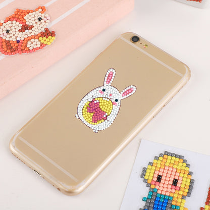 8pcs DIY Round Diamond Painting Cartoon Rabbit Stickers Crafts for Children