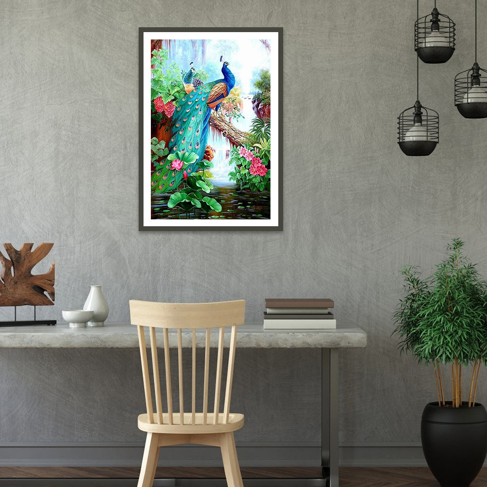 Lordly Peafowl - Full Round Drill Diamond Painting 30*40CM
