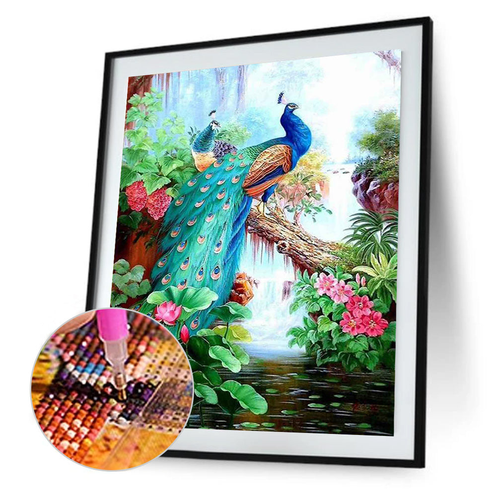 Lordly Peafowl - Full Round Drill Diamond Painting 30*40CM