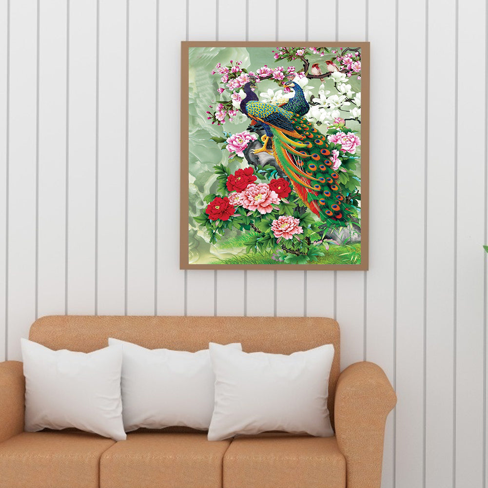 Lordly Peafowl - Full Round Drill Diamond Painting 30*40CM