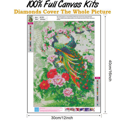 Lordly Peafowl - Full Round Drill Diamond Painting 30*40CM