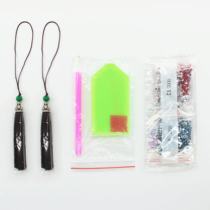 5D DIY Special Shaped Diamond Painting Leather Butterfly Tassel Book Marks