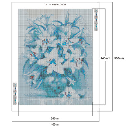 Elegant Flowers - Full Round Drill Diamond Painting 40*50CM
