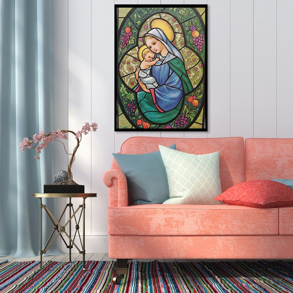 Mother Child - Full Round Drill Diamond Painting 30*40CM