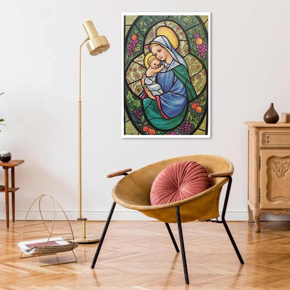 Mother Child - Full Round Drill Diamond Painting 30*40CM