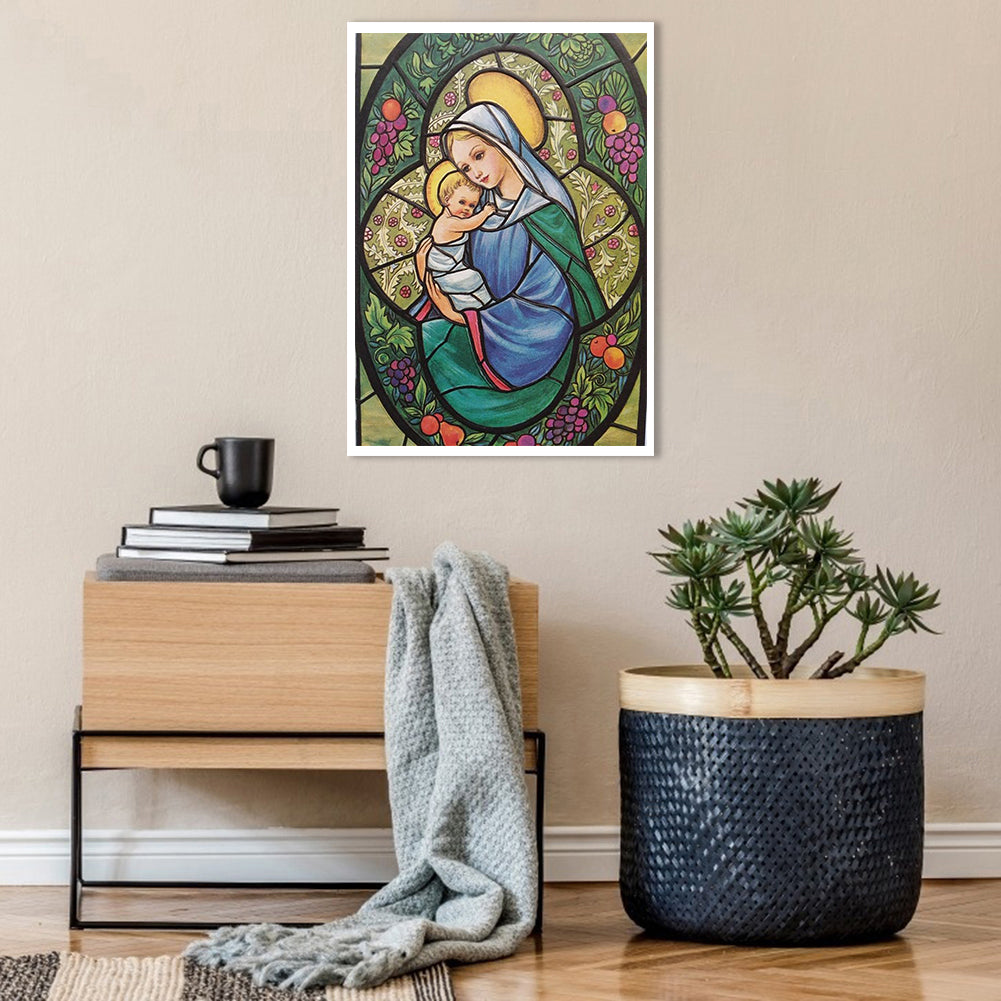 Mother Child - Full Round Drill Diamond Painting 30*40CM