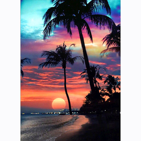 Sunset Sea - Full Round Drill Diamond Painting 30*40CM