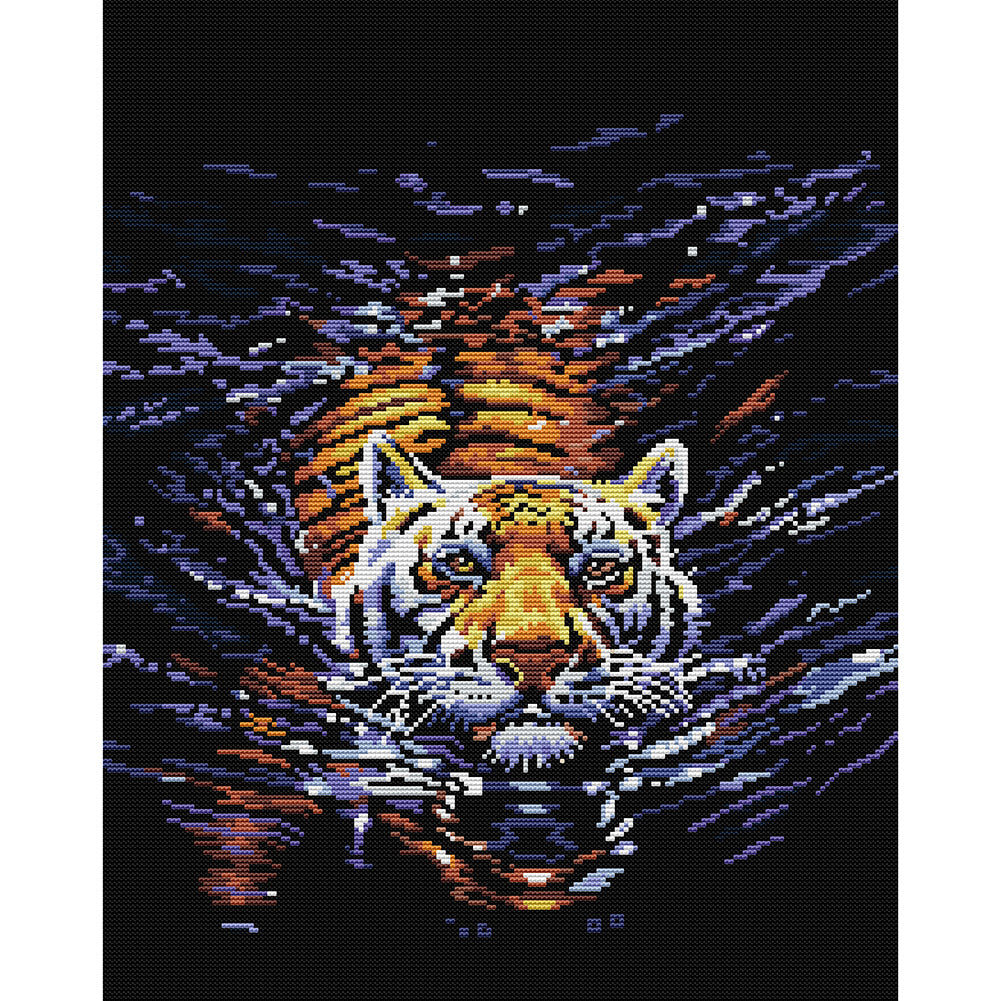 Tiger - 14CT Stamped Cross Stitch 40*48CM
