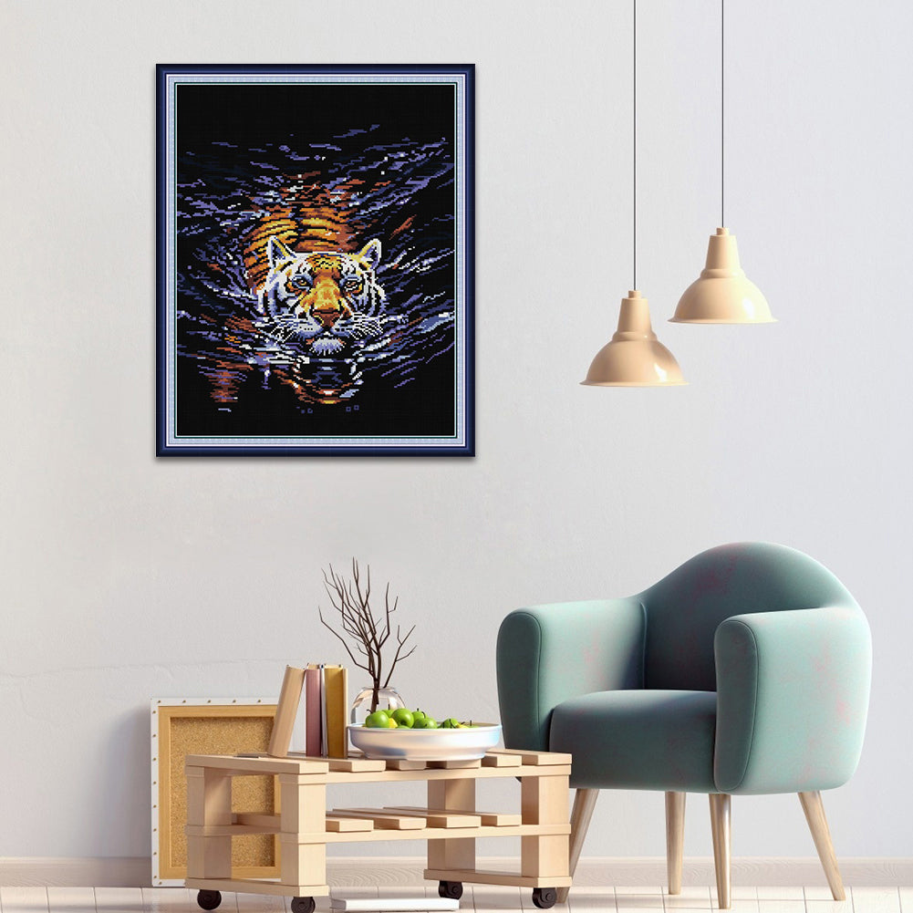 Tiger - 14CT Stamped Cross Stitch 40*48CM
